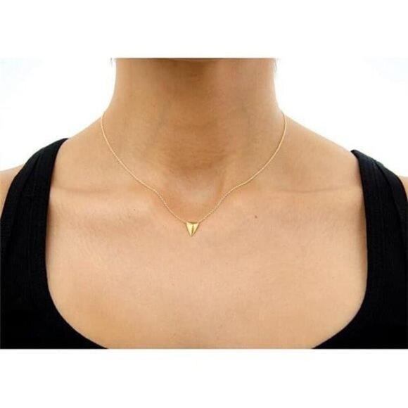 Triangle Pendant Necklace – “You Are Mighty” Empowerment Jewelry Minimalist - Picture 3 of 6